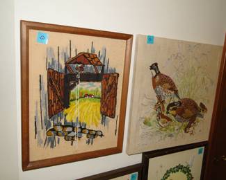 Wonderful cross stitched items framed