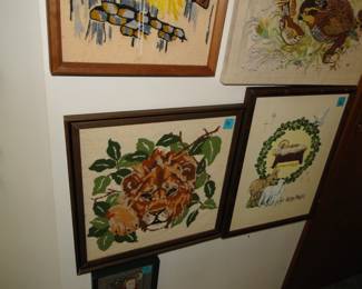 Cross stitched items