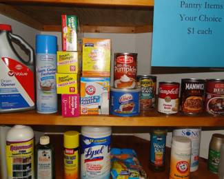 Pantry items, and cleaning items