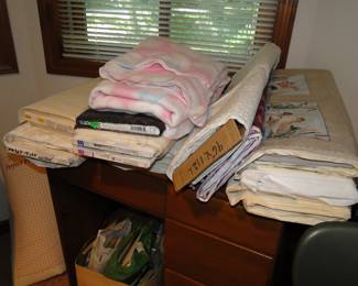 Bolts of fabric and batting