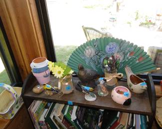 Collectible items are all over, and even the display shelf is for sale as well