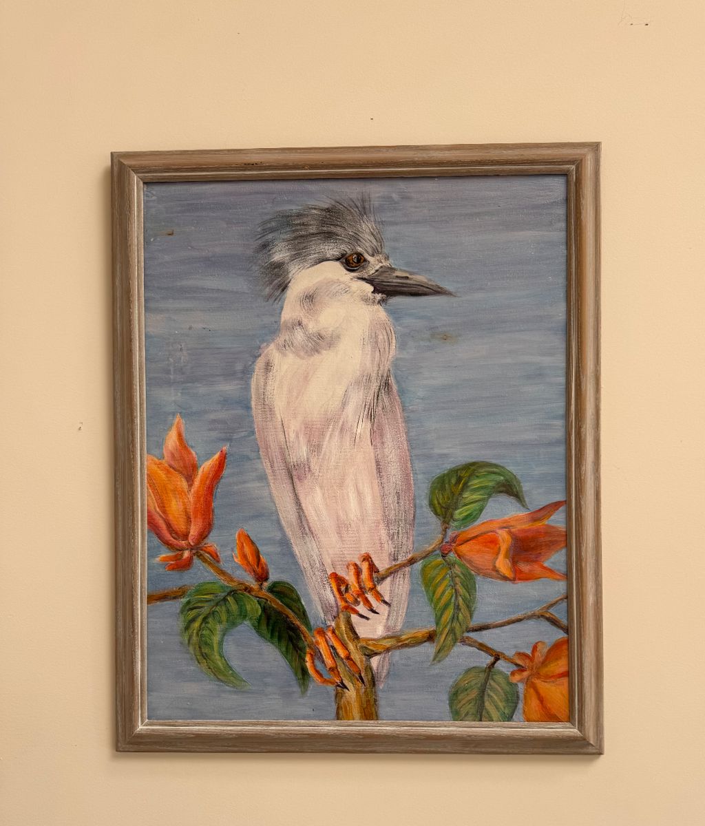 Heron original oil painting