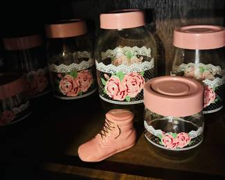 Vintage floral canisters