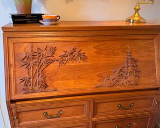Ricardo Lynne & Co vintage MCM secretary with fold down desk