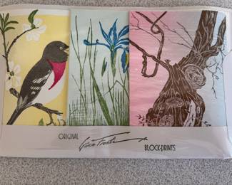 Vintage Gwen Frostic sealed block print notecards