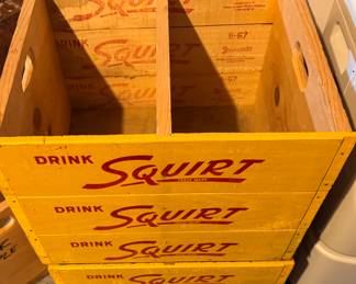 Vintage wooden Squirt crates