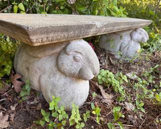 Concrete bunny bench