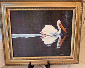 Original pelican oil painting by Sue Price