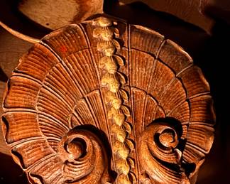 Heavy carved wood box