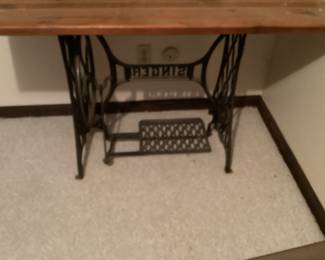 Singer iron base made into a table