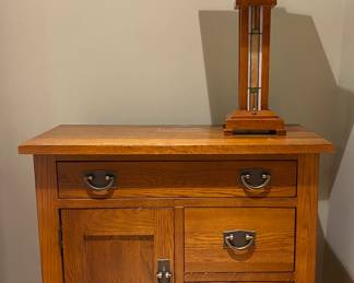 One of two, Mission style bedside dressers & stained glass-like lamp
Master Bedroom
