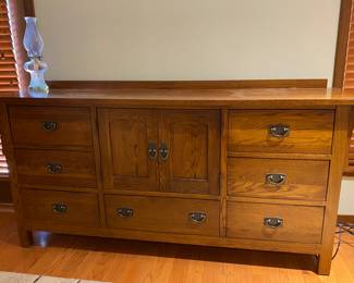 Lg. low seven-drawer dresser & cabinet
Mission style dresser
Master Bedroom
