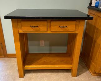 Mission style kitchen table/island with two drawers 