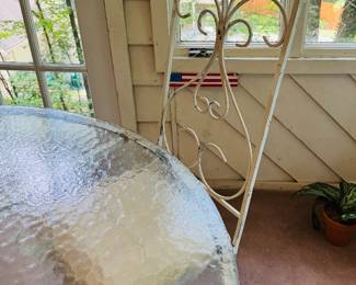 Wrought iron patio table and chairs
