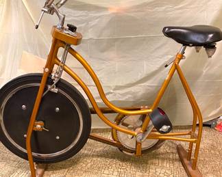 Vintage orange exercise stationary bike