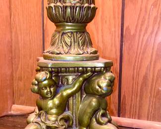 Brass color cherub lamp