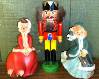 Vintage Christmas Carolers and nutcracker
