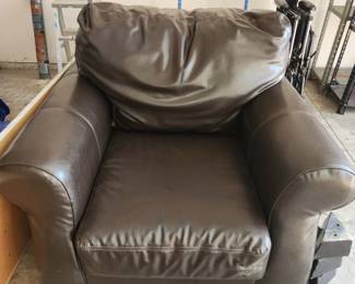 Faux leather accent chair