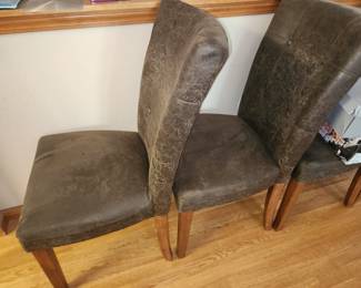 Qty. 4 faux leather dining chairs
