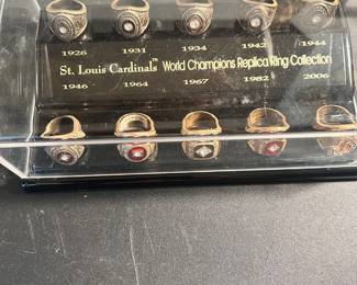 The entire collection of St Louis Cardinals Champion Rings all in one Box.