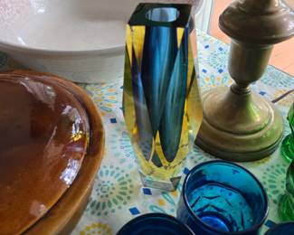 Vintage Murano Alessandro Mandruzzato Sommerso Glass Vase