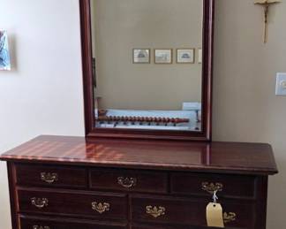 Crescent Cherry Dresser & Mirror