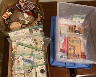 Vintage notions, carded buttons, plus bags of miscellaneous buttons