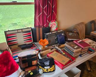 Vintage books, backgammon sets, and more!