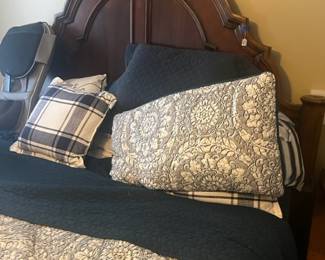 Master bed, Ethan Allen. Decor and pillows
