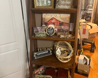 Step display shelf.