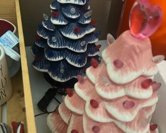 Christmas ceramic trees. Trees everywhere