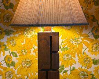 Pair of Russell Wright style stack block lamps
