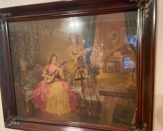 Vintage print by Frederic Mizen titled Music and harmony