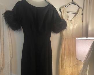 1960's Vintage dress with fur cuffs