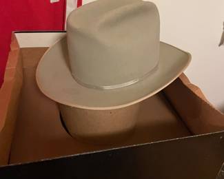 Vintage High Brehm Cowboy hat. High Brehm Hats & Western Wear is a long-standing family-owned business in Victoria, Texas, known for selling fine Western wear since its establishment in 1953,