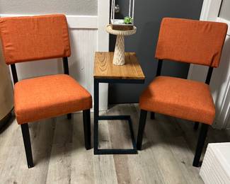 Orange modern chairs $25 a piece