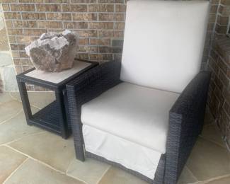 Patio chair with side table 