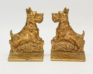 Brass Scottie Bookends