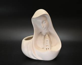 Virgin Mary porcelain planter