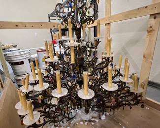 Family member said the gentleman paid $10,000.00 just to ship this custom-made chandelier from Paris.  Not sure what it cost!  It is a MUST SEE!  