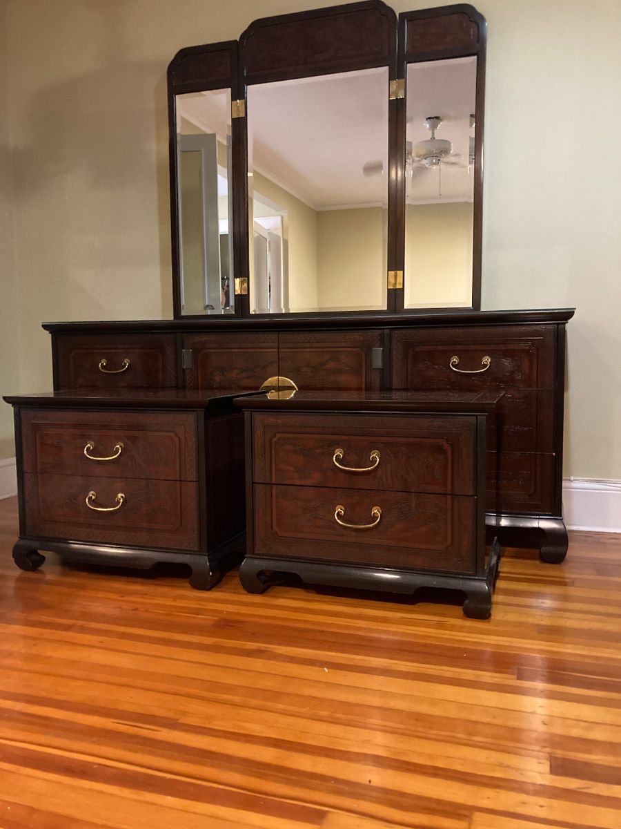 Pristine 1980's Drexel Heritage Connoisseur bedroom pieces. 