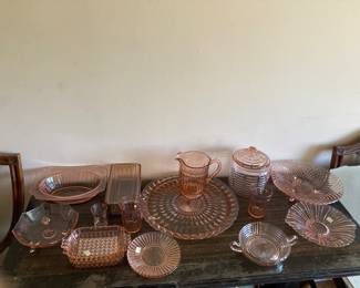 Nice collection of pink Depression glass