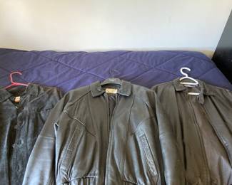 Many leather jackets