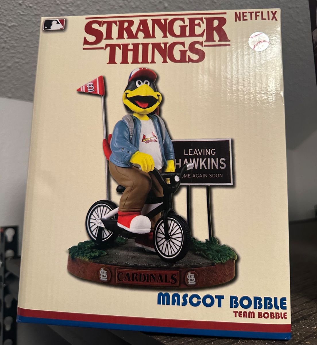 STL Cardinals Fredbird Stranger Things Mascot Bobble
