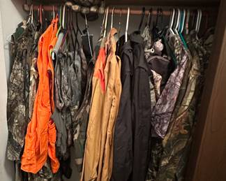 Camo Clothes; Coleman Camping Stove; Camo Bags; Marlboro Sleeping Bag; Safety Vests; Rain Suit; Targets