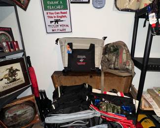 Trunk; Winchester Logo Bags; Tin Signs; Winchester 12 pk Polar Bear Cooler