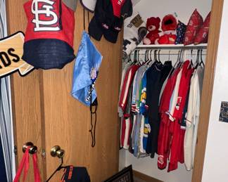 STL Cardinals Jersey’s, Shirts, Hats; Budweiser Flip Flops