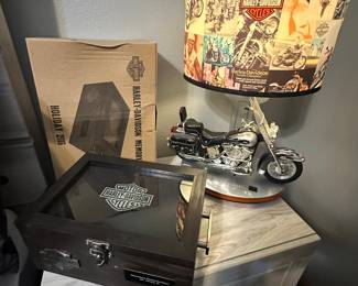 Harley Davidson Memory Box; Harley Davidson Lamp with Sound