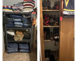 Mens Clothes- Pants, Jeans (Mostly 32 Waist); Shorts; T-Shirts; Mens Shoes (10.5-11)