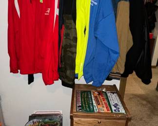 Winchester Jackets, Coats, Hats; Tin Signs; 2 Drawer Filing Cabinet